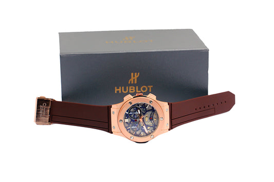 Hublot King Gold Classic Fusion – Skeleton Dial Luxury Timepiece