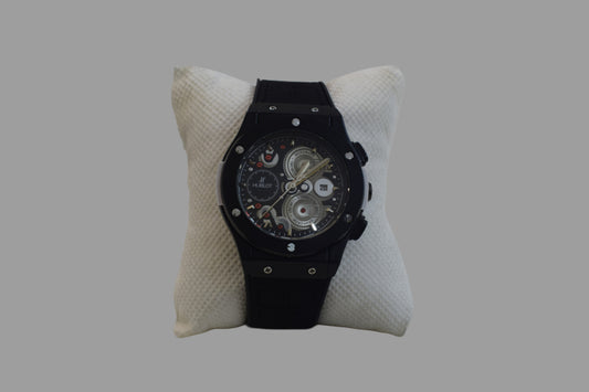 Hublot Big Bang Chronograph – Black Dial, Black Leather Strap