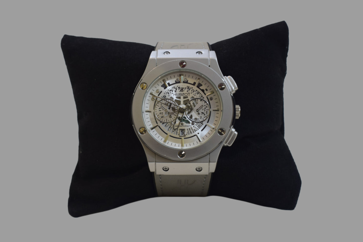 Hublot-Inspired Chronograph with Leather Strap