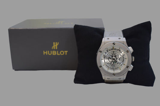 Hublot-Inspired Chronograph with Leather Strap