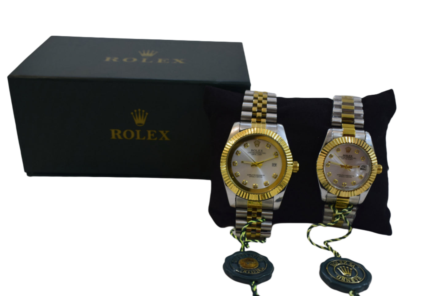Rolex Datejust Couple Set – White Dial Two-Tone Jubilee Bracelet
