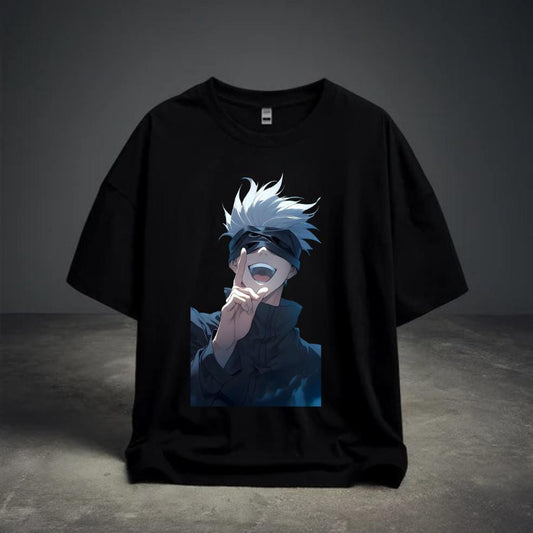 Saturo Gojo T-Shirt – Oversized Black Tee