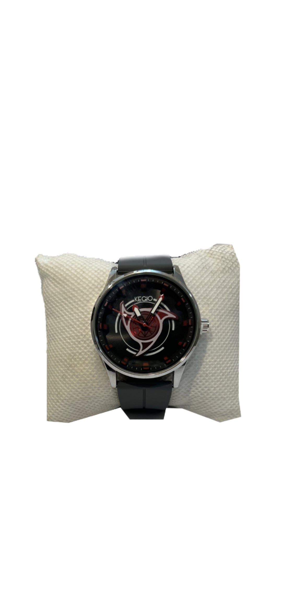 KEGIO Waterproof Spinning Dial Watch – Black & Red Edition