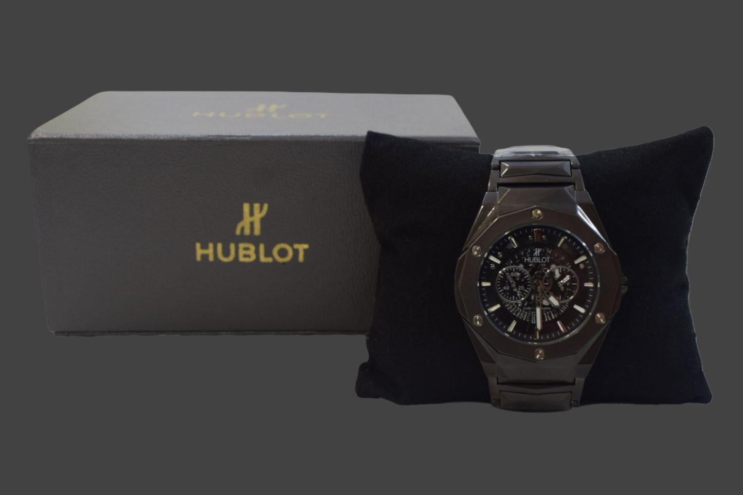Hublot Classic Fusion Chronograph – Skeleton Dial Grey Black Stainless Steel Bracelet