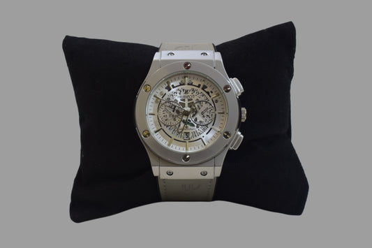 Hublot-Inspired Chronograph with Leather Strap
