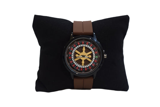 KEGIO Waterproof Roulette Dial Watch – Brown Strap Edition