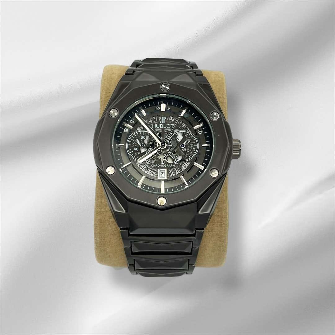 Hublot Classic Fusion Chronograph – Skeleton Dial Grey Black Stainless Steel Bracelet